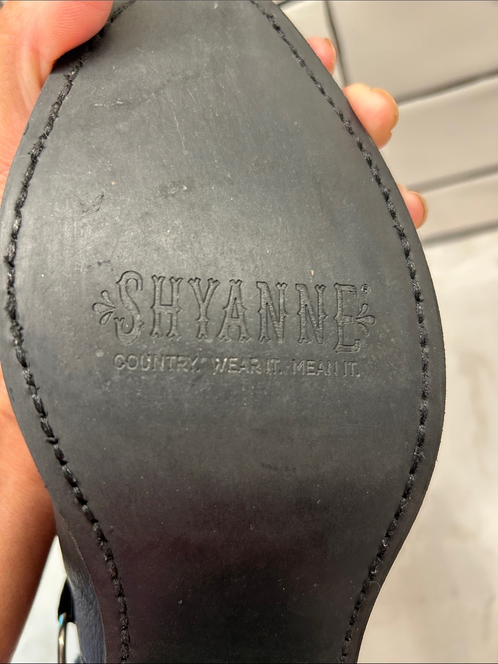 Shyanne Women's Tammye Slouch Harness Western Boho Boot - Round Toe Size 9 Black - Picture 10 of 15